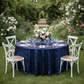 Glitz Sequins 120" Round Tablecloth - Navy Blue (New Tone)