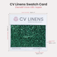 Glitz Swatch Card Emerald Green infographic showing swatch size