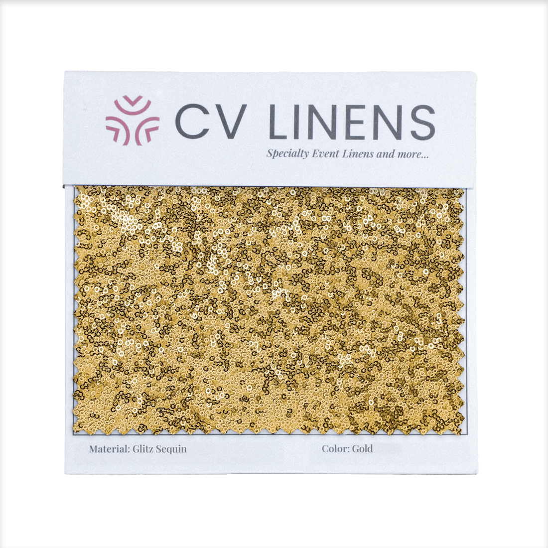 Glitz Swatch Card - Gold | CV Linens™