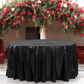 Glitz Sequins 132" Round Tablecloth - Black