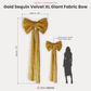 XL Sequin Velvet Giant Fabric Bow for Backdrop - Gold - CV Linens