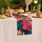 Hawaiian Tahiti Floral Scuba Table Runner on a rectangular dessert table