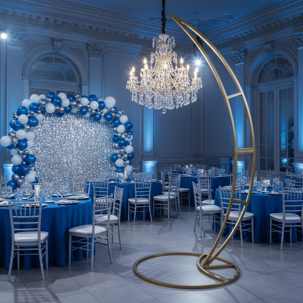 elegant birthday setup with Heavy Duty Chandelier Holder Stand
