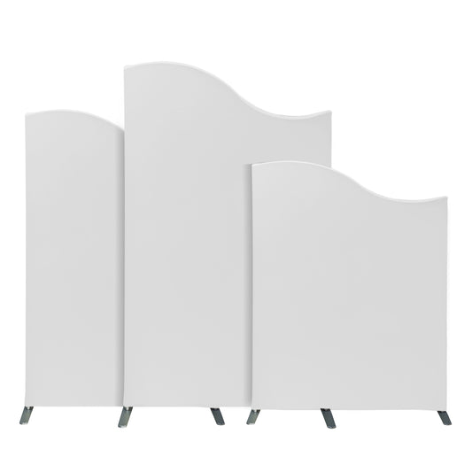 Spandex Arch Covers for Heavy Duty Wave Frame Backdrop 3pc/set - White