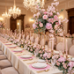 4pc/set Sunburst Edge Placemats - Pink/White Trim - CV Linens