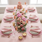 4pc/set Sunburst Edge Placemats - Pink/White Trim - CV Linens