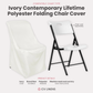Contemporary LIFETIME folding chair Cover Ivory showing on the square edge contemporary chair 