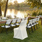 Contemporary LIFETIME folding chair Cover Ivory outdoor reception