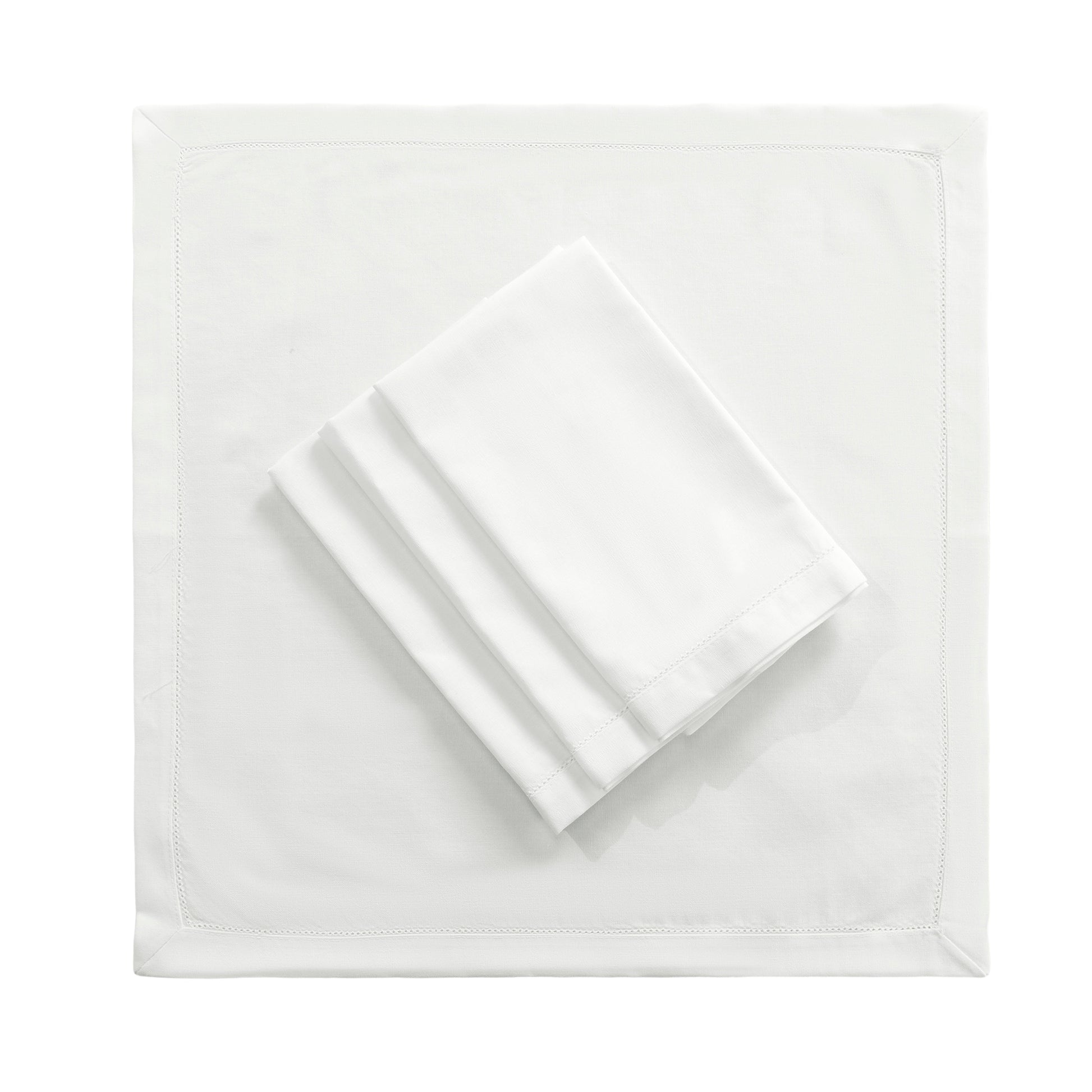 Ivory Hemstitch Linen Napkins full view