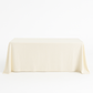 Polyester ivory king tablecloth on banquet table