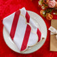 4 pcs/pk Stripe 18"x18" Scalloped Edge Napkins - Red & White - CV Linens