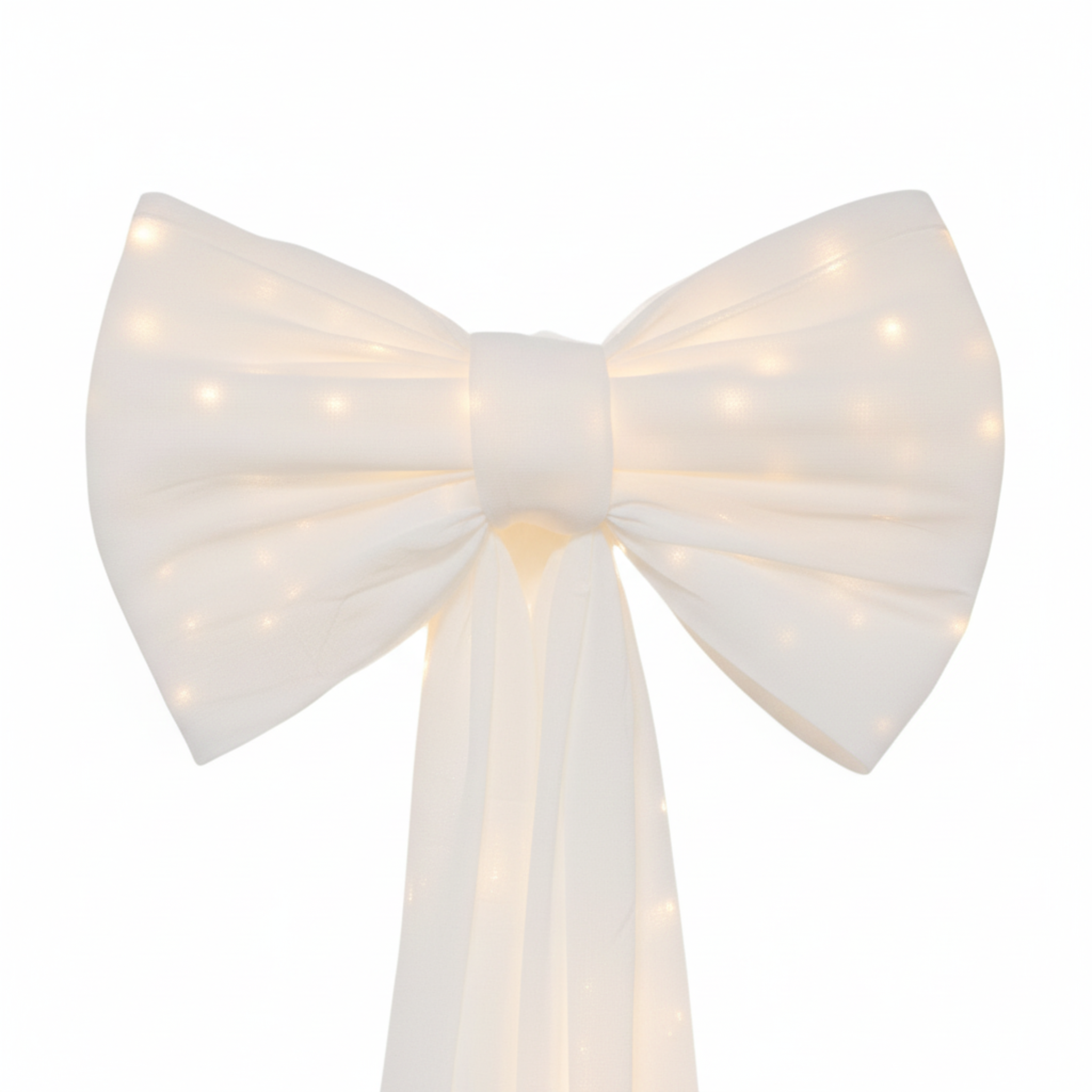 LED Chiffon Bow Backdrop Ivory close up