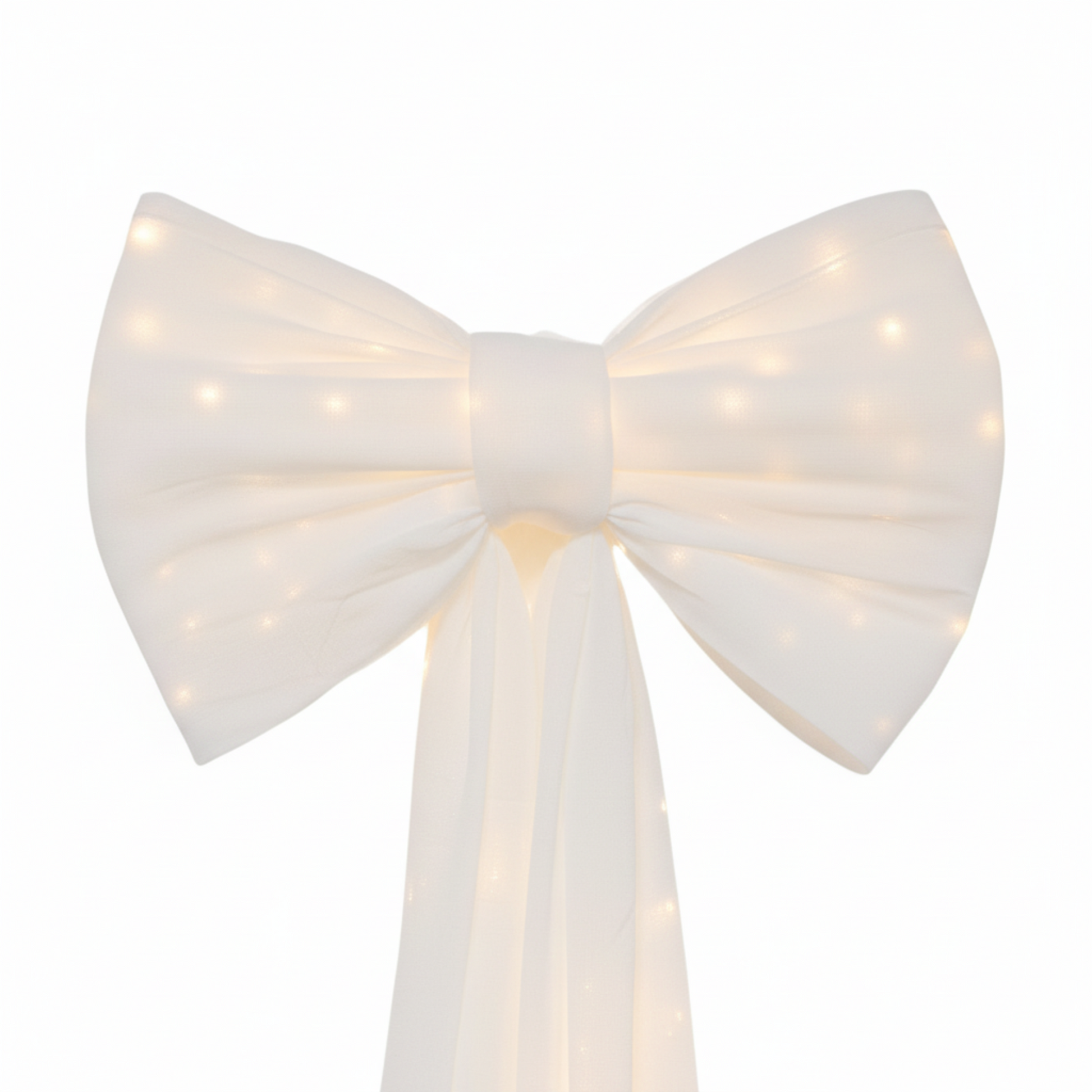 LED Chiffon Bow Backdrop Ivory close up