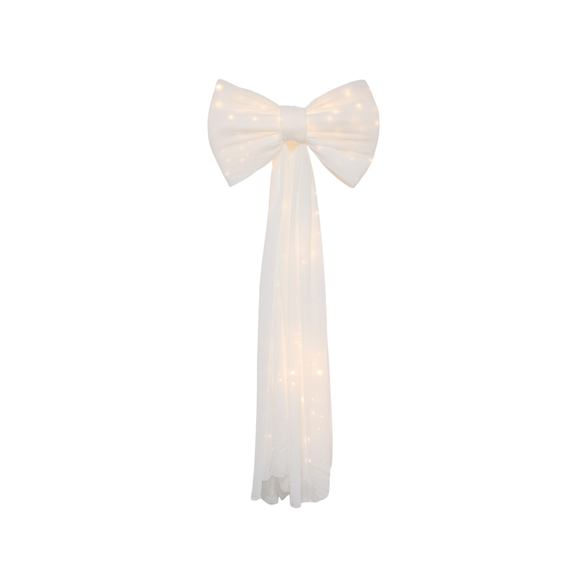LED Chiffon Bow for Backdrop Ivory full view