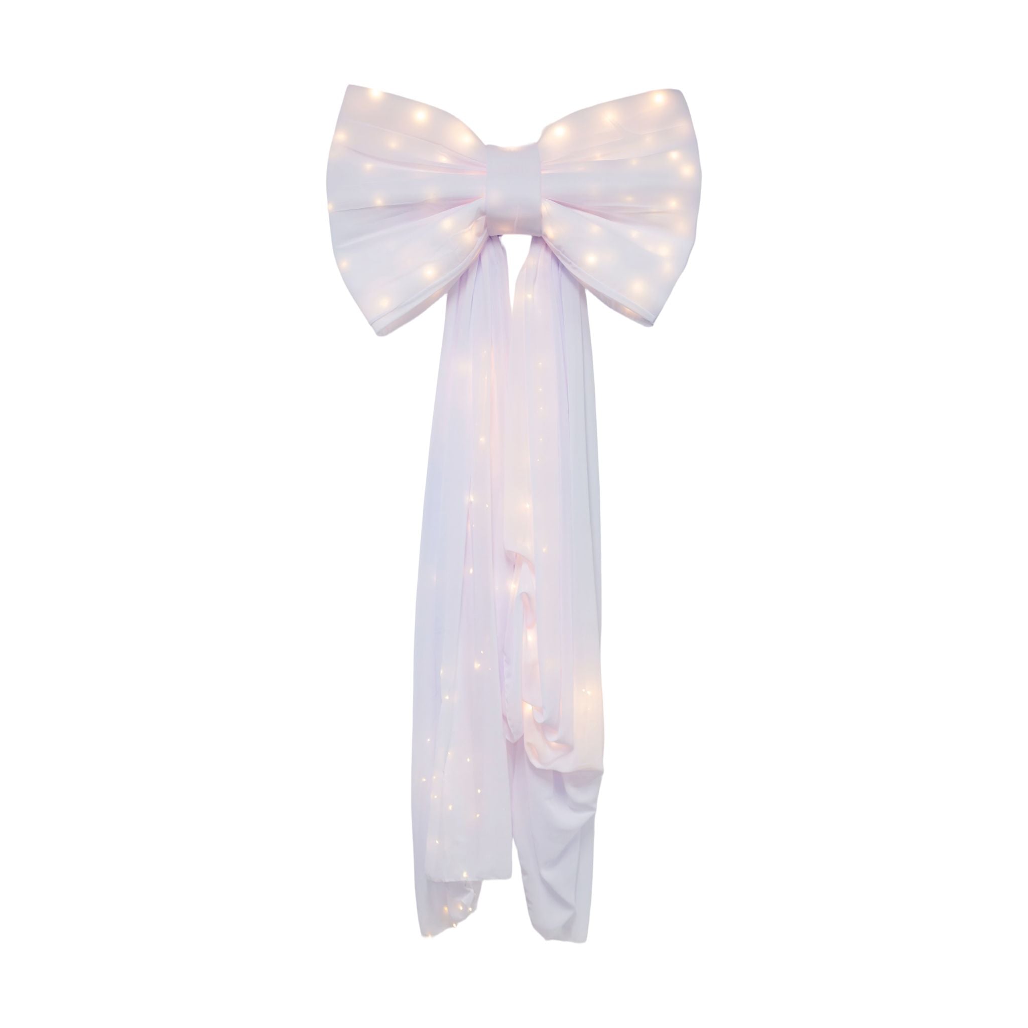 LED Chiffon Bow for Backdrop White full view