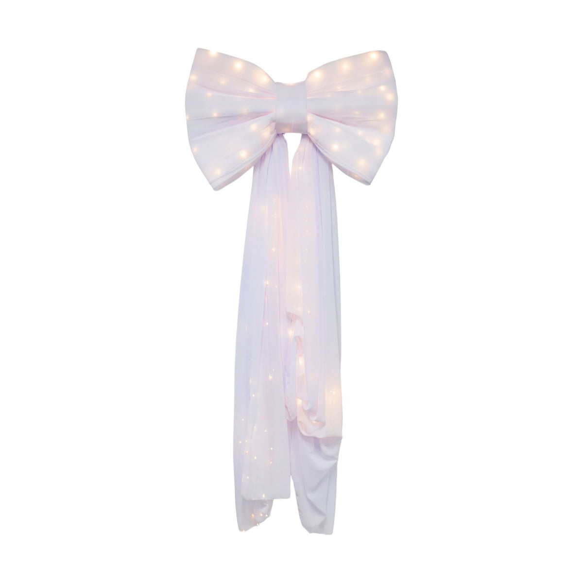 LED Chiffon Bow for Backdrop White full view