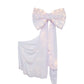 LED Chiffon Bow for Backdrop White with the bow strand spread out