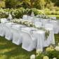outdoor garden setup with LIFETIME Folding Chair Cover - White