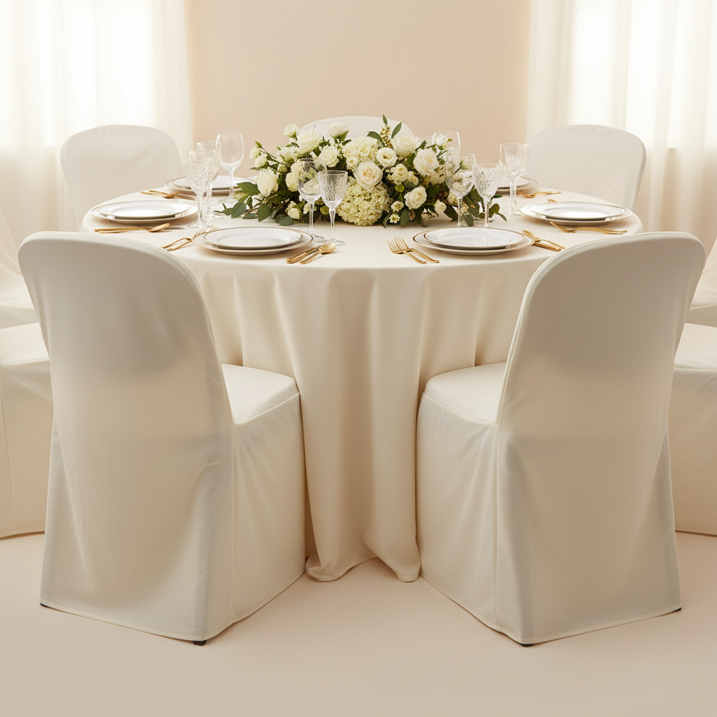 LIFETIME folding chair Cover - Light Ivory/Off White for wedding reception 