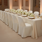 LIFETIME folding chair Cover - Light Ivory/Off White for wedding reception with gold charger plate | white dinner plate | ivory tablecloth 