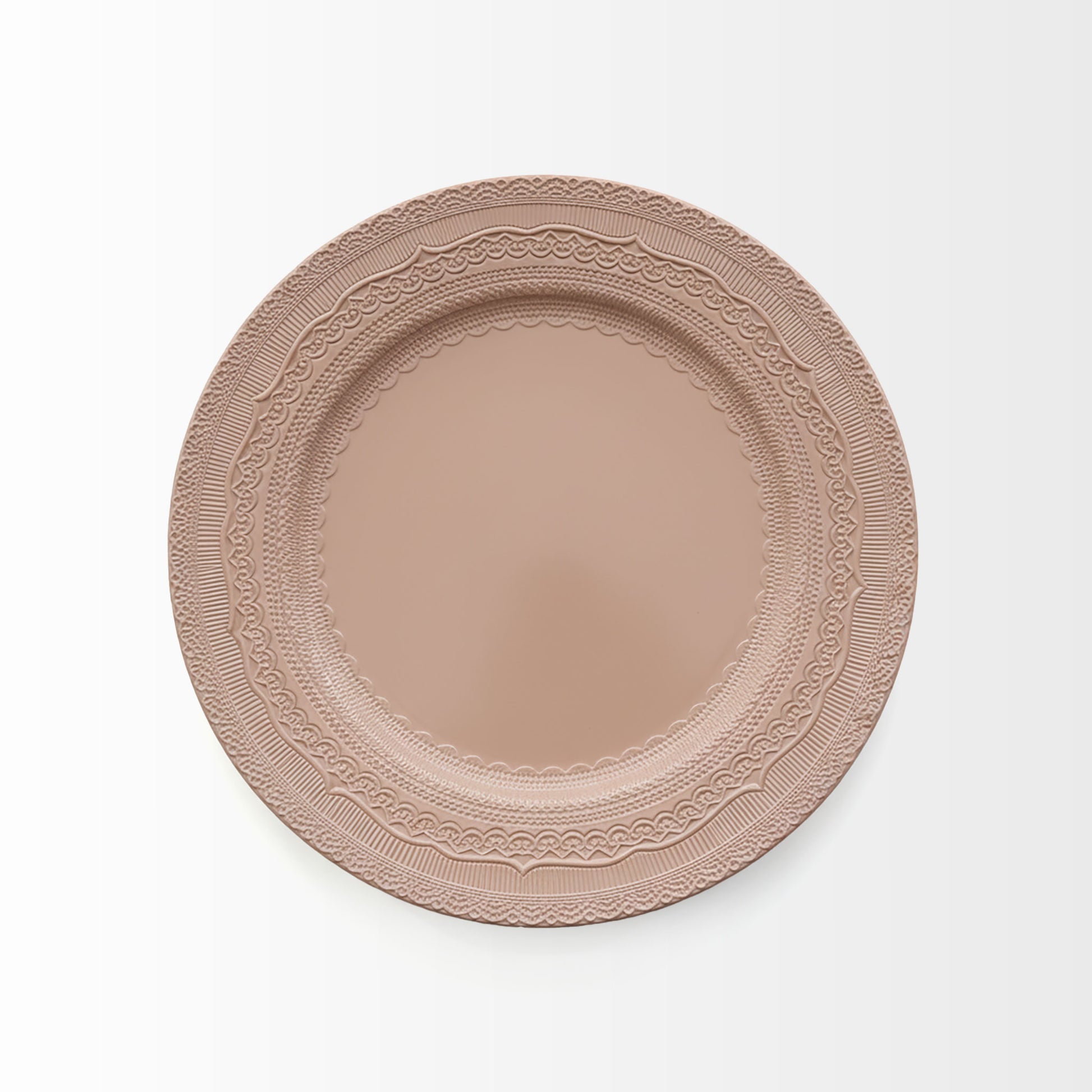 Lace Embossed  Acrylic Plastic Charger Plate - Pink Blush