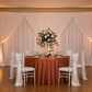 Lamour Satin 120" Round Tablecloth - Terracotta