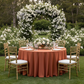Lamour Satin 120" Round Tablecloth - Terracotta