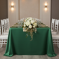 Lamour Satin 90"x156" Rectangular Oblong Tablecloth - Emerald Green | charger plate | wine goblets | flower premade runner | runner 