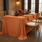 Lamour Satin 90"x156" Rectangular Oblong Tablecloth - Terracotta