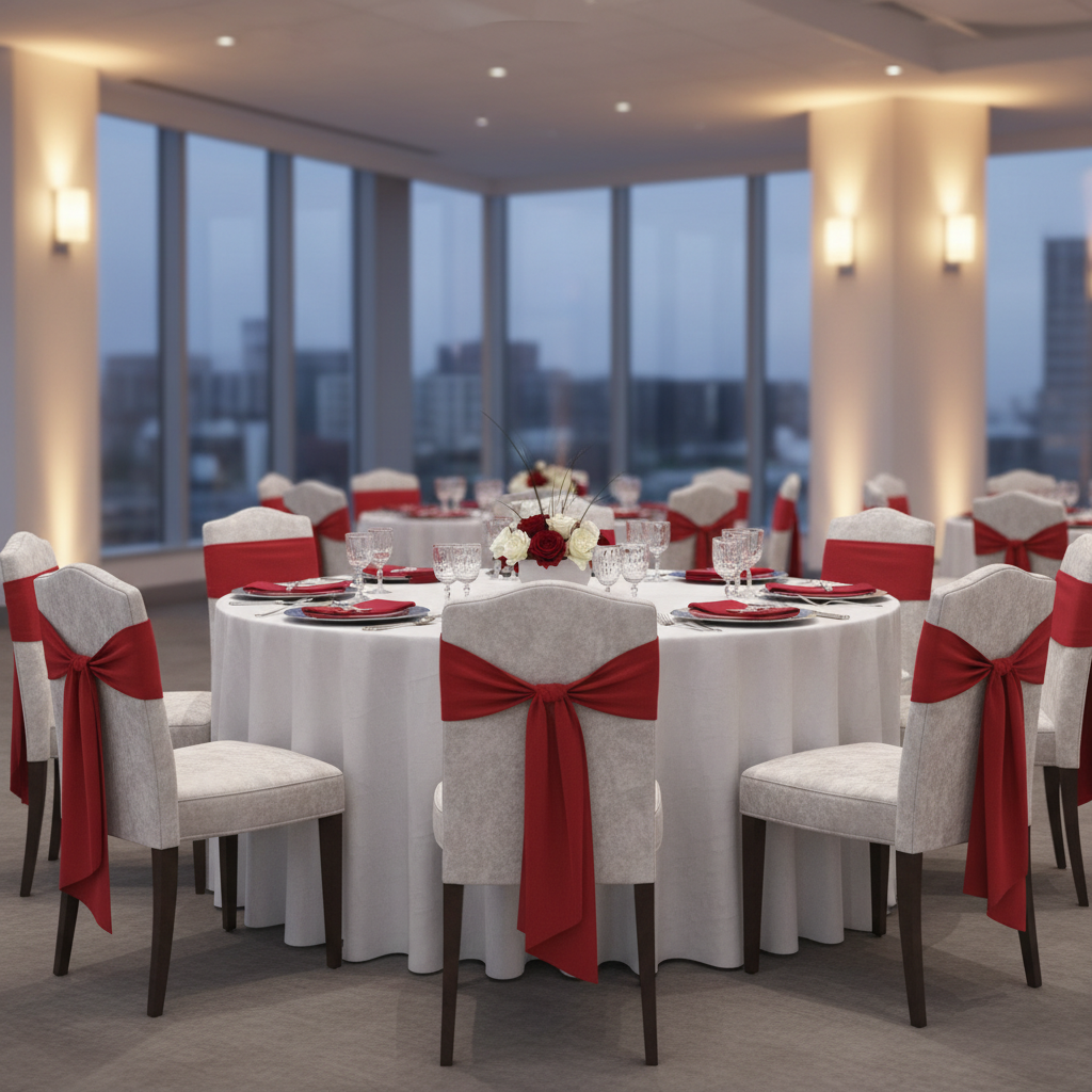 Lamour Satin Chair Sash - Apple Red
