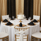birthday setup with Lamour Satin Napkin 20"x20" - Black
