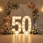 Large 4ft Tall LED Marquee Number - 0 with number 5 for 50th birthday indoor reception
