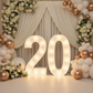 Large 4ft Tall LED Marquee Number - 0 with number 2 for 20th birthday reception