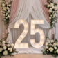 Large 4ft Tall LED Marquee Number - 2 with number 5 for 25th wedding anniversary celebration