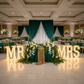 Large 4ft Tall LED Marquee Letter - M with warm bulb for sweetheart table wedding reception