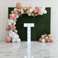 Large 4ft Tall LED Marquee Letter - T with faux boxwood grenery wallbackdrop for birthday reception