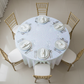 Large Payette Sequin Round 120" Tablecloth - Iridescent White