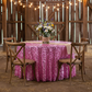 Large Payette Sequin Round 120" Tablecloth - Pink