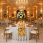 elegant wedding reception with Large Payette Sequin Table Runner - Gold