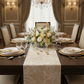 Leaf Branch Reversible Jacquard Table Runner - Champagne
