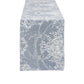 Leaf Branch Reversible Jacquard Table Runner - Dusty Blue - White background