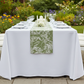 Leaf Branch Reversible Jacquard Table Runner - Olive Green Front View