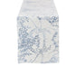 Leaf Branch Reversible Jacquard Table Runner - Reversed Dusty Blue - White background