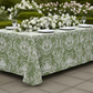 Leaf Branch Reversible Jacquard Tablecloth 108"x156" Rectangle - Olive Green Garden View