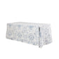 Leaf Branch Reversible Jacquard Tablecloth 108"x156" Rectangle -  Reversed Dusty Blue Angled shot