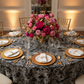 Leaf Branch Reversible Jacquard Tablecloth 120" Round - Black