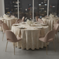 minimalist anniversary table setup with Leaf Branch Reversible Jacquard Tablecloth 120" Round  - Champagne