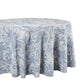Leaf Branch Reversible Jacquard Tablecloth 120" Round  - Dusty Blue - Close Up