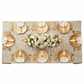 top view detail of Leaf Branch Reversible Jacquard Tablecloth 90"x132" Rectangle  - Champagne
