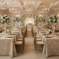 wedding reception with Leaf Branch Reversible Jacquard Tablecloth 90"x132" Rectangle  - Champagne